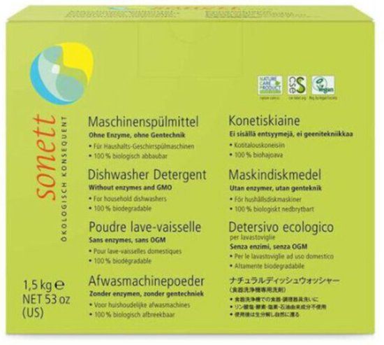 Sonett Vaatwasmachine Poeder - 1.5 kg - 16 wasbeurten