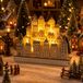 Merkloos Verlichte kerstdorp - wit - 35 x 8,5 x 26,5 cm - hout - led - warm wit - vensterbank