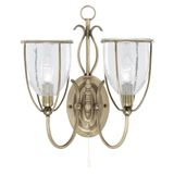 Searchlight Silhouette - wandverlichting met trekschakelaar - 35 x 34 cm - antiek messing