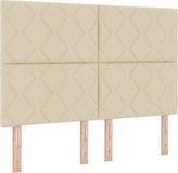 vidaXL Boxspringbed met hoofdeinde Crème 160 x 200 cm Stof