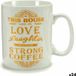 BigBuy Mok Coffee Porselein Gouden Wit 500 ml 24 Stuks