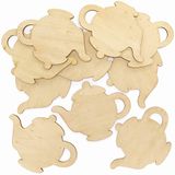 Baker Ross houten theepot onderzetters - pak van 10, houten knutselspullen voor kinderen (FC386)