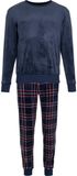 Pastunette Northern Checks Pyjama Velours Fleece Blauw Geruit Maat 2XL