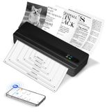 Merkloos Thermische printer A4 - Draagbaar - Bluetooth - Inktloos - Zwart - Voor thuis en onderweg