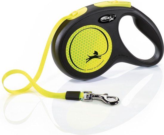 Flexi New Neon Rollijn Hondenriem - M - 5 Meter - Geel - Middelgrote Honden