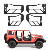 VEVOR Jeep tube doors 4-door compatible with Jeep Wrangler JK Unlimited (2007–2018) off-road half doors made of alloy steel for front and rear with storage bag, rubber damper hinges