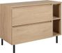 Armoire de salle de bain 100 cm (80 + 20) + meuble à poser + pieds de meuble, couleur : chêne clair