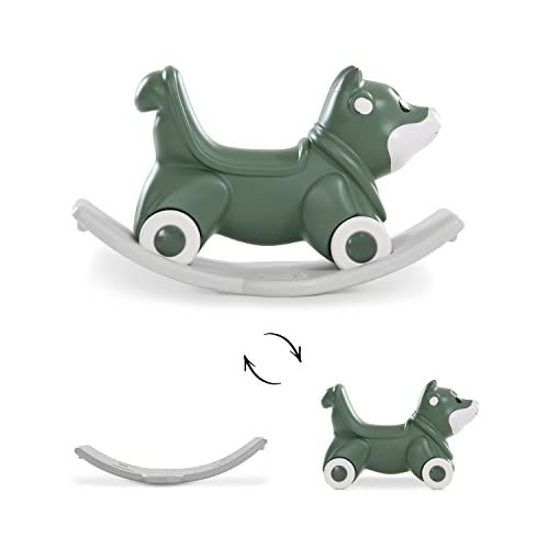 hauck 3in1 schommeldier 1st Rocker voor kinderen vanaf 1 jaar, om te bouwen tot loopauto en balanceboard, groen