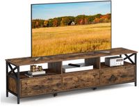 Songmics TV-meubel met lades – 178 x 40 x 50 cm – Vintage bruin-zwart