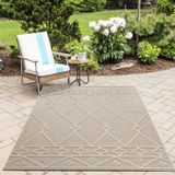 Morhane Patara Lezon tapis d'extérieur à poils ras rectangulaire 240x340cm beige