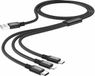 Hoco X14 - 3 in 1 Oplader Micro USB, Lightning en USB C - 2.4A Snellader - Zwart