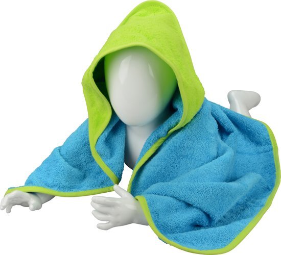 - A&R Babiezzâ„¢ Babycape 100% Katoen Zeeblauw/Limoen Groen