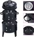 vidaXL Houtskoolroker barbecue-grill 3-in-1 40x80 cm Zwart Staal