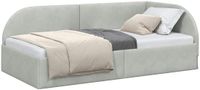 vidaXL Hoekbedframe met hoofdeinde Lichtgrijs 90 cm x 200 cm Fluweel