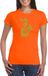Bellatio Decorations Shoppartners Bv Gouden saxofoon / muziek t-shirt / kleding - oranje - voor dames - muziek shirts / muziek liefhebber / jazz / saxofonisten outfit M