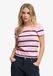 Superdry Athletic Off Shoulder Patroon Top Dames Roze/marineblauw gestreept Katoen Maat 12