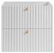 3xE living Meuble de salle de bain sur pied sous lavabo 60 cm, 2 tiroirs, blanc + plateau chêne noyer, poignées dorées, pieds dorés, 60 x 44,4 x 73,6 cm