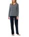 Schiesser Lange pyjama nachtblauw - Casual Essentials - Dames Pyjamaset