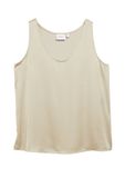 comma - Satijnen top van een viscosemix - beige