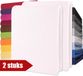 CelinaTex Lucina Jersey Katoen Stretch Topper Hoeslakens - Set van 2 - Wit - 90x200cm - 100x200cm