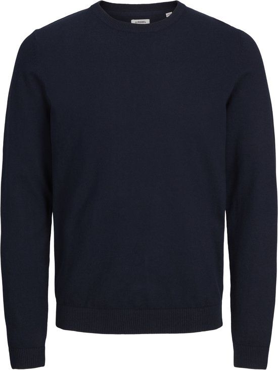 JJ REBEL JREBCALLUM Knit Crew Neck Men's Sweater - Navy Blazer - Size L