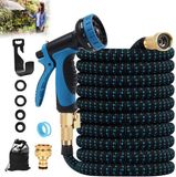 Sans marque 225m tuyau d'arrosage flexible 10 fonctions bleu avec noyau triple latex