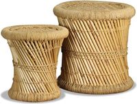 vidaXL - Krukken - Set van 2 - Bamboe en Jute - Bruin