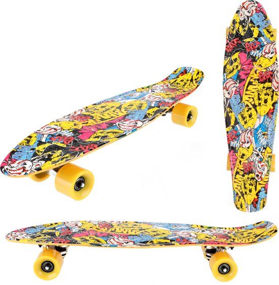 Toi-Toys Skateboard Cool print Skul 60cm
