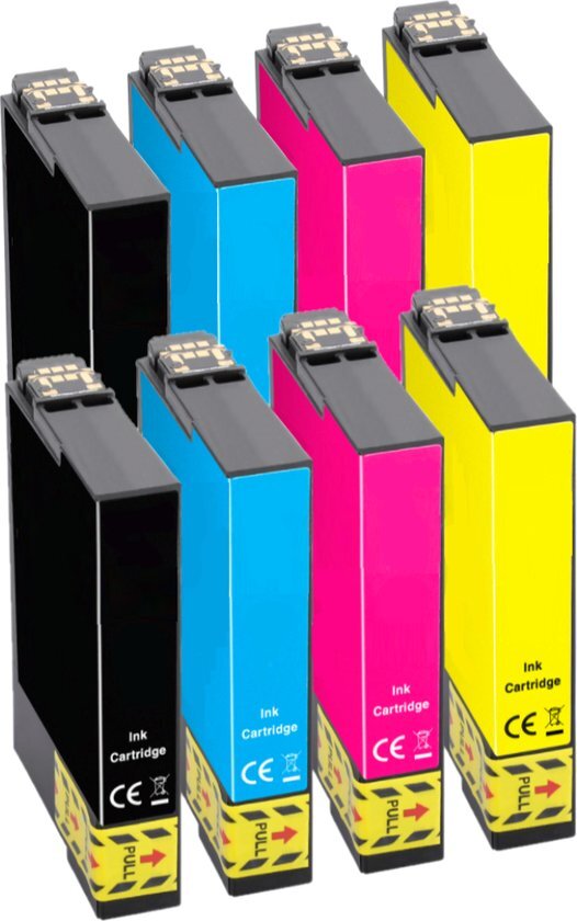 InktDL Compatible inkt cartridges voor Epson 18XL | Multipack van 8 cartridges voor Epson Expression Home XP102, XP202, XP205, XP30, XP302, XP305, XP402, XP405, XP412, XP415, XP315, XP312, XP215, XP212, XP225, XP322, XP422, XP425, XP325, XP222