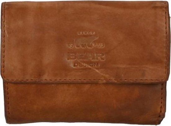 Bear Design Cow Lavato Wallet 14618 Cognac