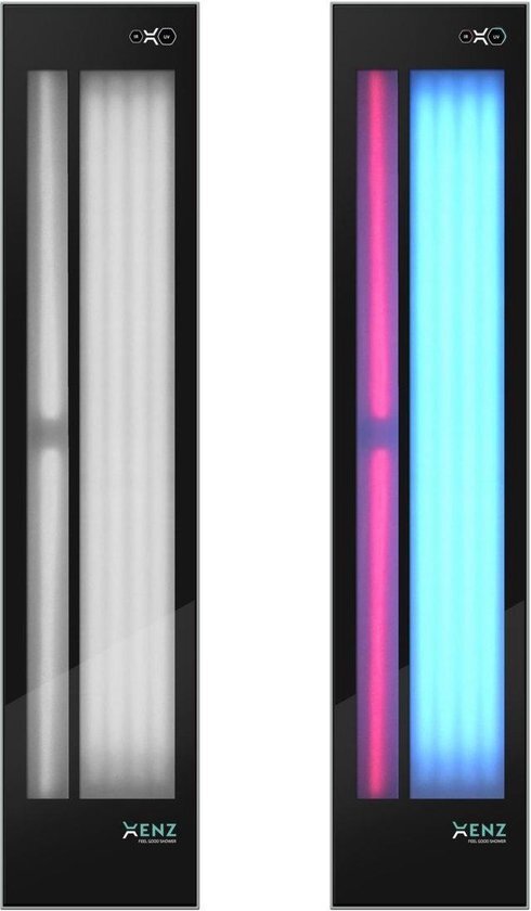 XENZ Upfall Feel Good shower UV en infrarood inbouw 6mm glas zwart