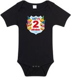 Bellatio Decorations Shoppartners Bv Happy Birthday 2e Verjaardag Romper Zwart Unisex Katoen Maat 68