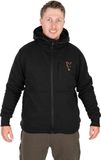 Fox Collection Sherpa Hoody Black-Orange - Maat : Medium