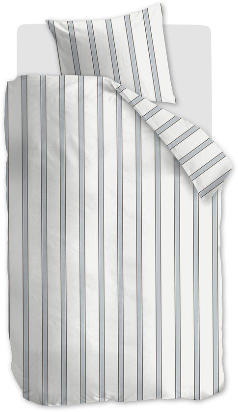 Vtwonen Fun Stripe dekbedovertrek - Eenpersoons - 140 x 220 cm - Blauw
