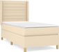 vidaXL Boxspring met matras stof crèmekleurig 90x200 cm