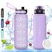 Vikaster Grote drinkfles, 1,5 l, BPA-vrije drinkfles, fiets, lekvrij, geschikt voor koolzuurhoudende dranken, sport voor fiets, fitness, outdoor