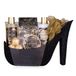 Accentra Luxe badset cadeauset in prachtige zwarte glitterpompen, 9-delige luxe beautyset verzorgingsset doucheset - voor een ontspannen SPA-ervaring