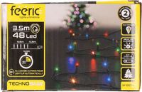 Feeric lights & Christmas Feeric lights Feestverlichting - gekleurd - 3,5 m - 48 led lampjes - zwart snoer - batterij