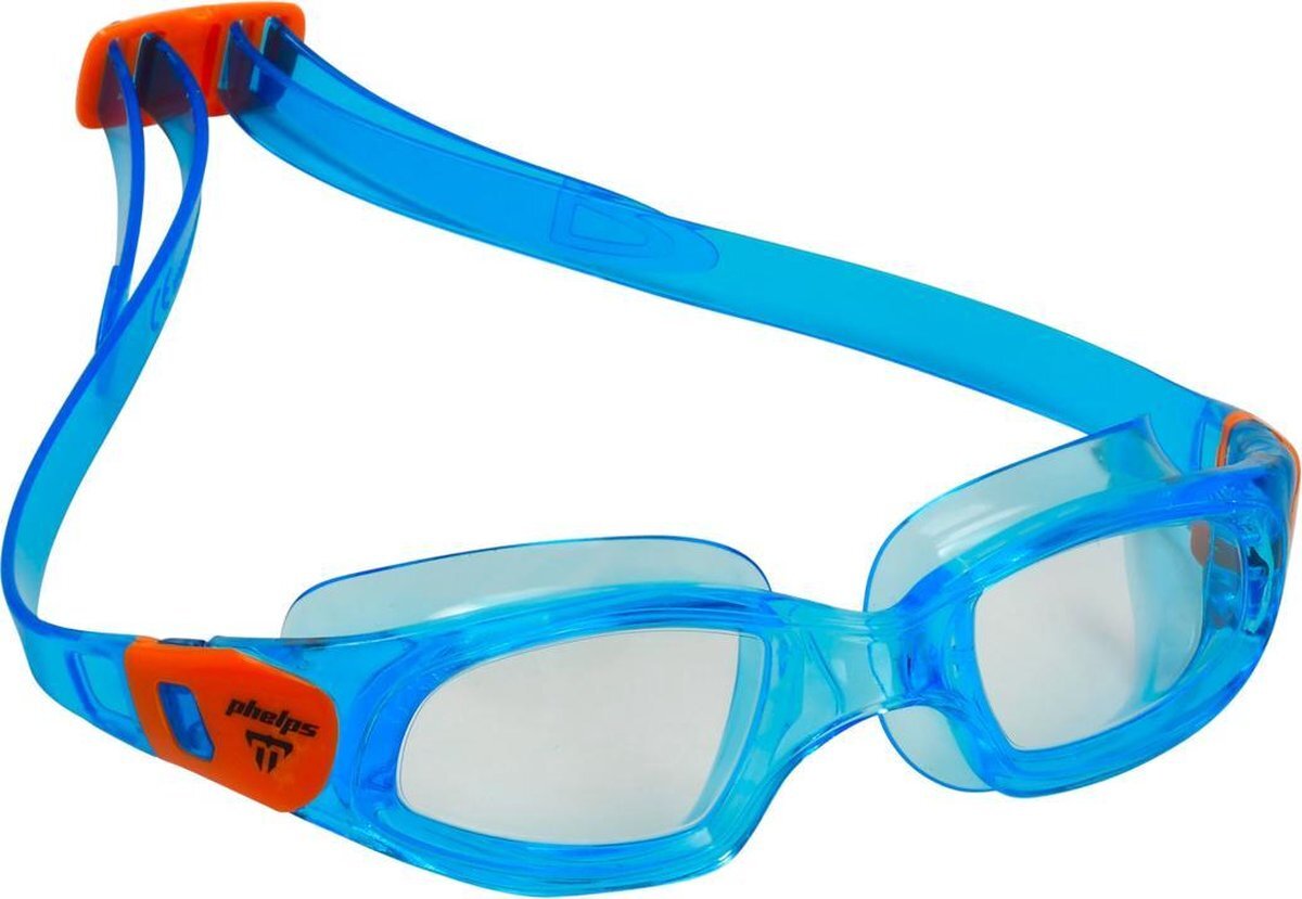 Phelps Tiburon Kid - Zwembril - Kinderen - Clear Lens - Aqua/Oranje