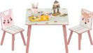 ZONEKIZ table et chaise pour enfants MDF, bois de pin 60L x 60l x 44H cm Rose