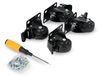 bestTools Roulettes pour charges lourdes, 75 mm, set de 4 incluant vis et outils, roulettes de meubles avec frein, roulettes de transport 270 kg de charge