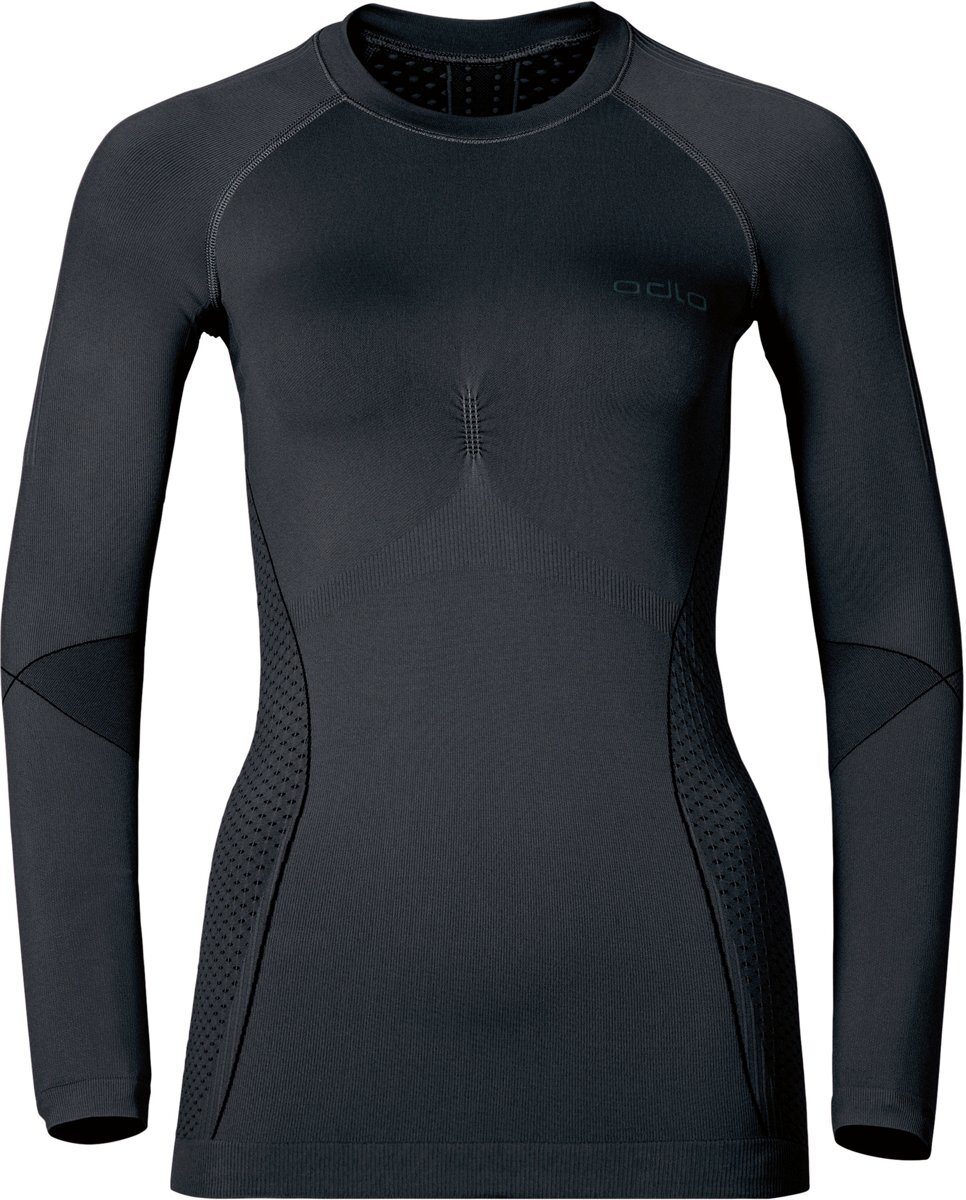 ODLO Evolution Warm Sportshirt Dames Zwart Maat XL