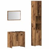 VidaXL meuble de salle de bain 3 pièces, couleur bois