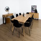 Home Deco Factory Calypso Table Extensible - 6 à 8 Personnes - Marron