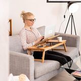 Merkloos / Sans marque Laptoptafel voor bed, opvouwbare bedtafel,Laptoptafel for your bed, inklapbare laptoptafel - ontbijttafel met inklapbare poten W x D 71.5 x 35 cm