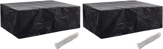 vidaXL Tuinmeubelhoezen - Set van 2 - Zwart - 242x162x100 cm