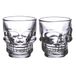 Set Skulls and Roses Set van 2 Skulls and Roses Glass Skull Shot Glasses (60 ml)