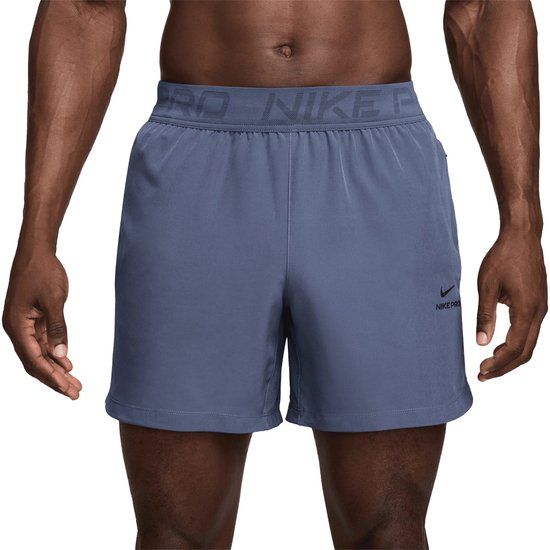 Nike Pro Training Dri-FIT Shorts Heren - Blauw - Maat S