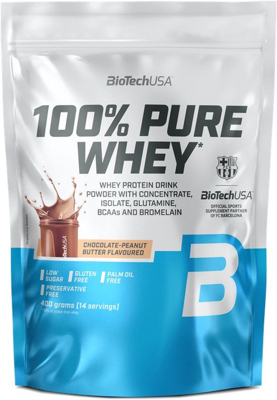 BioTechUSA 100% Pure Whey Eiwitpoeder Chocolade-Pindakaas 400g
