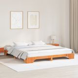 vidaXL Bedframe Massief Grenenhout Wasbruin 200 x 200 cm